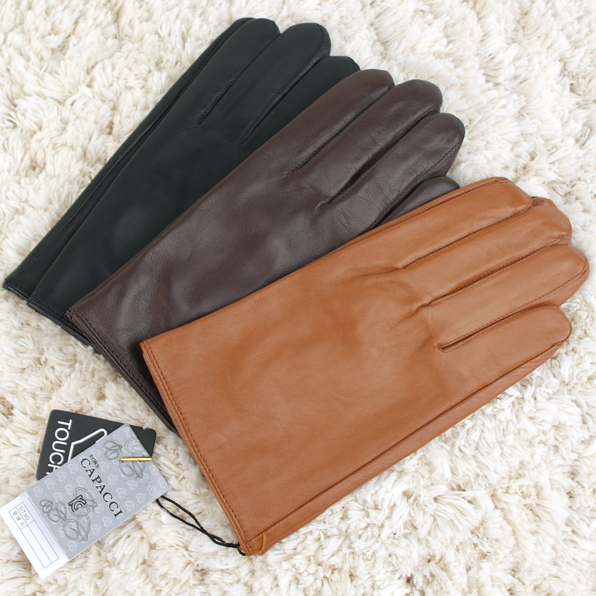 CAPACCI 스마트 터치 남성 양가죽장갑  CP158 브랜드 가죽장갑 33,800원