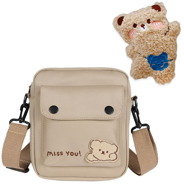 그린코코 귀여운 미니 크로스 가방 크로스백 핸드폰 가방 휴대폰가방 + 곰돌이뱃지포함 11,850원