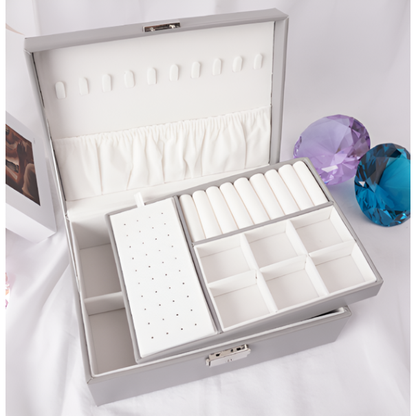 태한 PU 주얼리 보관함, 그레이, 1개 16,800원