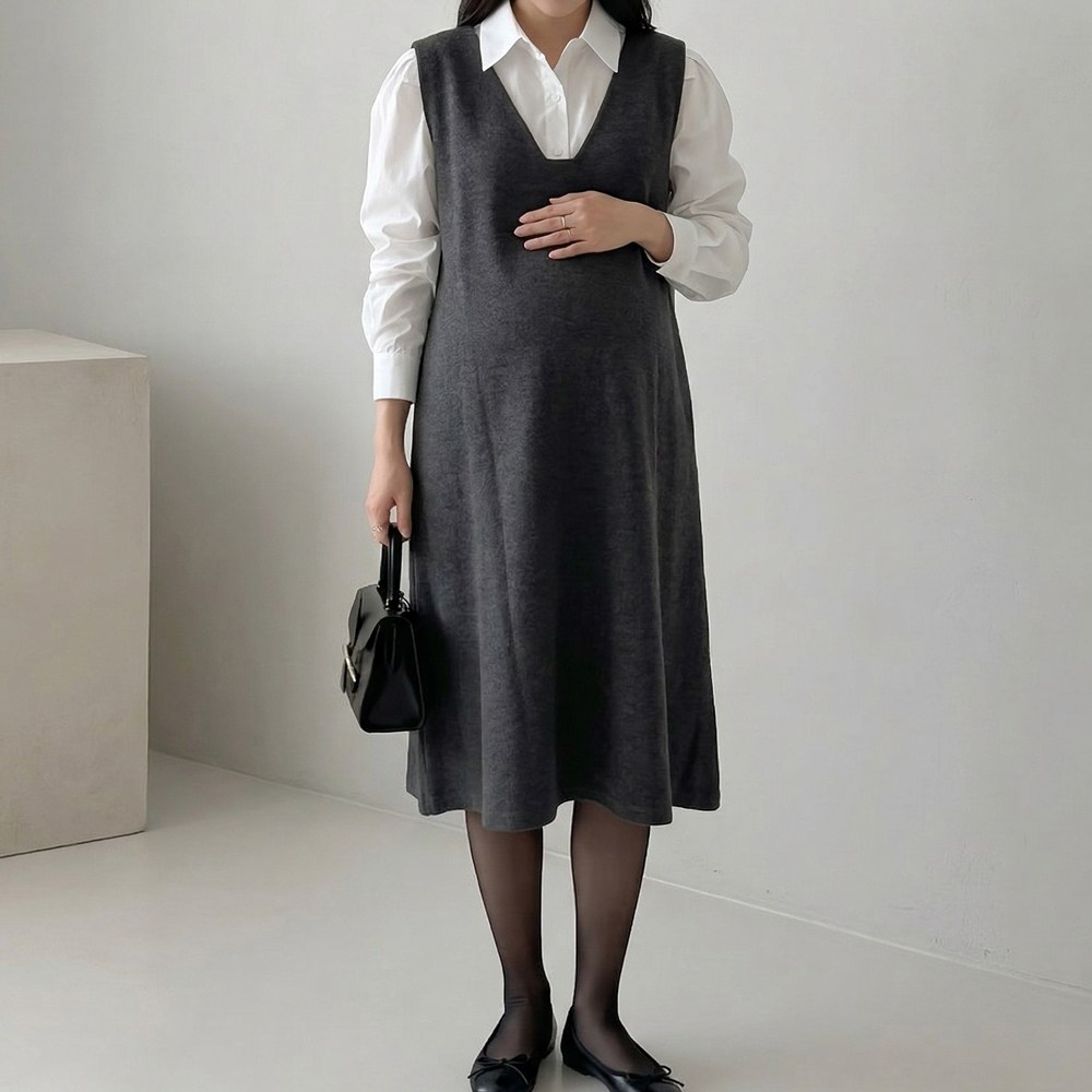 [당일출고] 수엠W 백화점 퀄리티 임산부 하객룩 원피스 레이어드 벗꽃 데이트 하객원피스 B083 모던레이어드원피스 42,470원