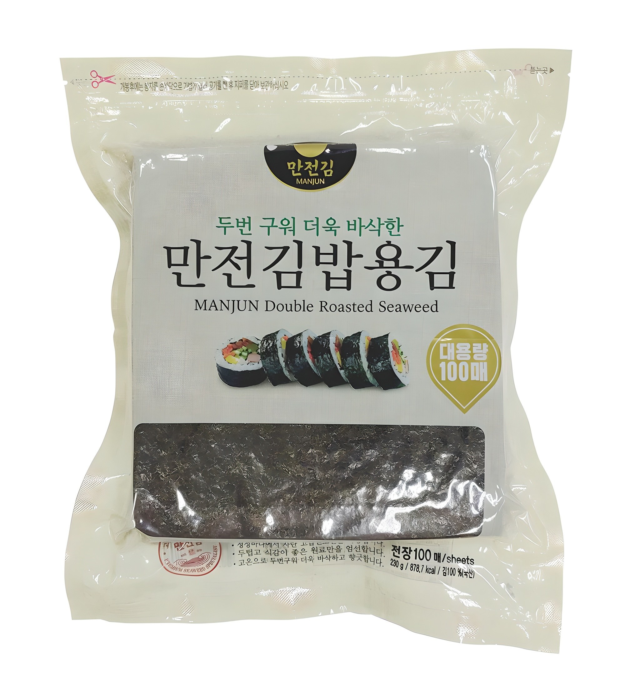 만전김 두번 구워 더욱 바삭한 김밥용김 100매 21,900원