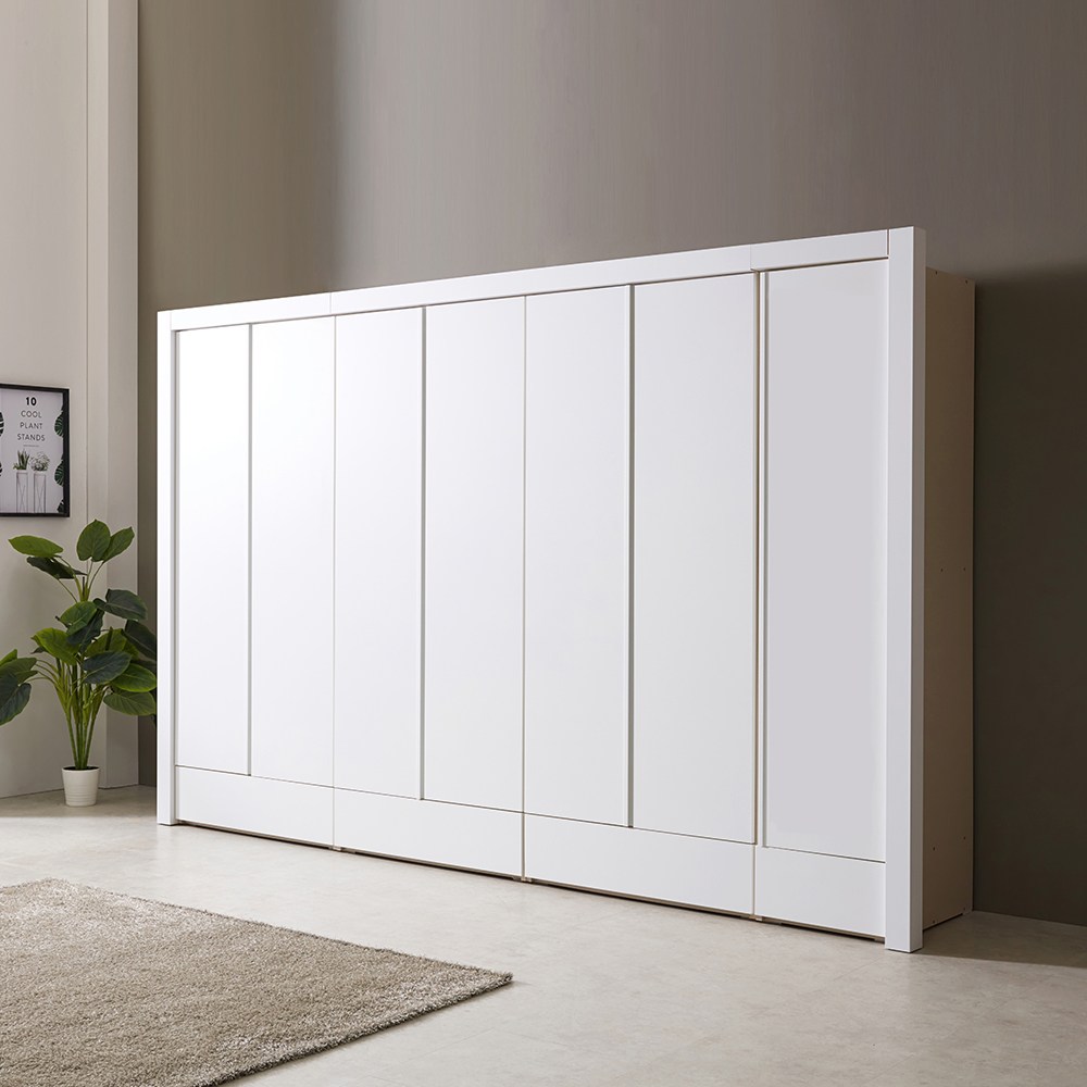 하이로 3360 옷장세트 (수납옷장+이불장+2단옷봉장+470반문옷장+기둥+자바라) 화이트 거울선택, 화이트 885,000원