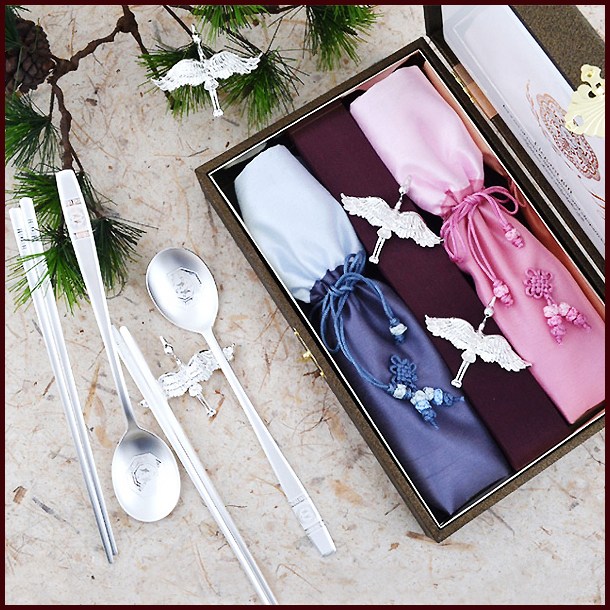 H.jin NEW 비단 쌍학 은수저세트 49,000원