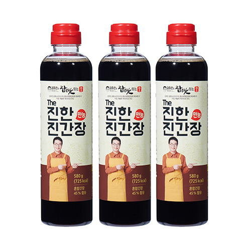 김하진의 참맛있는맛 The 진한 만능 진간장, 580g, 3개 26,700원