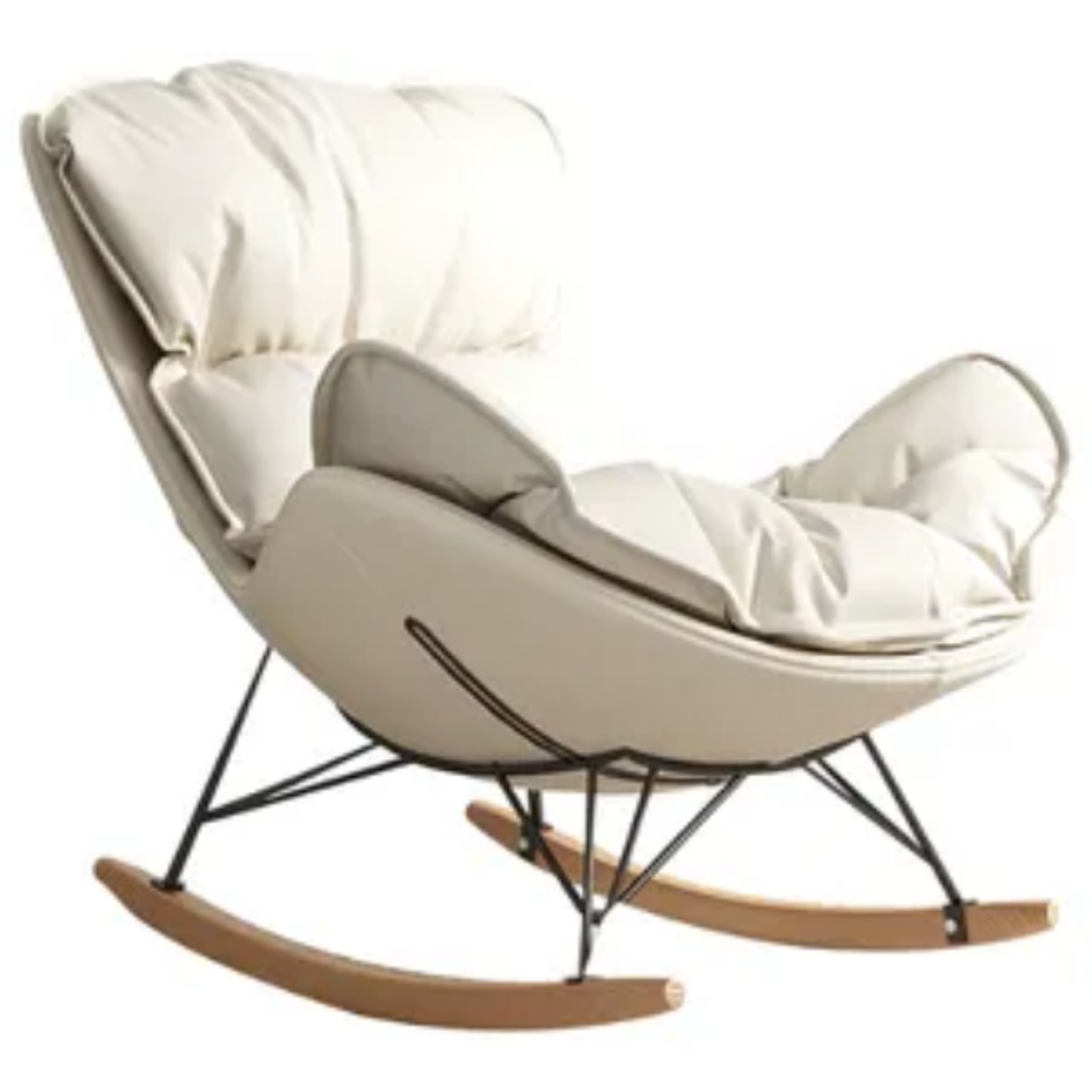 쿠시에 Cushie 포근한 프리미엄 럭셔리 흔들의자 리클라이너 스윙체어 안락의자 북유럽 독서의자 1인쇼파, 1개, 1. 베이지 128,000원