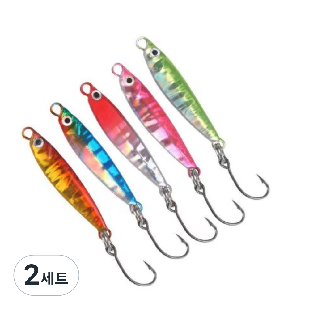 에이린 마이크로 메탈지그 5개 1세트 1.5g 3.5g 송어 산천어 꺽지 볼락 우럭 전갱이 고등어 아징 루어 낚시 라이트게임 14,500원