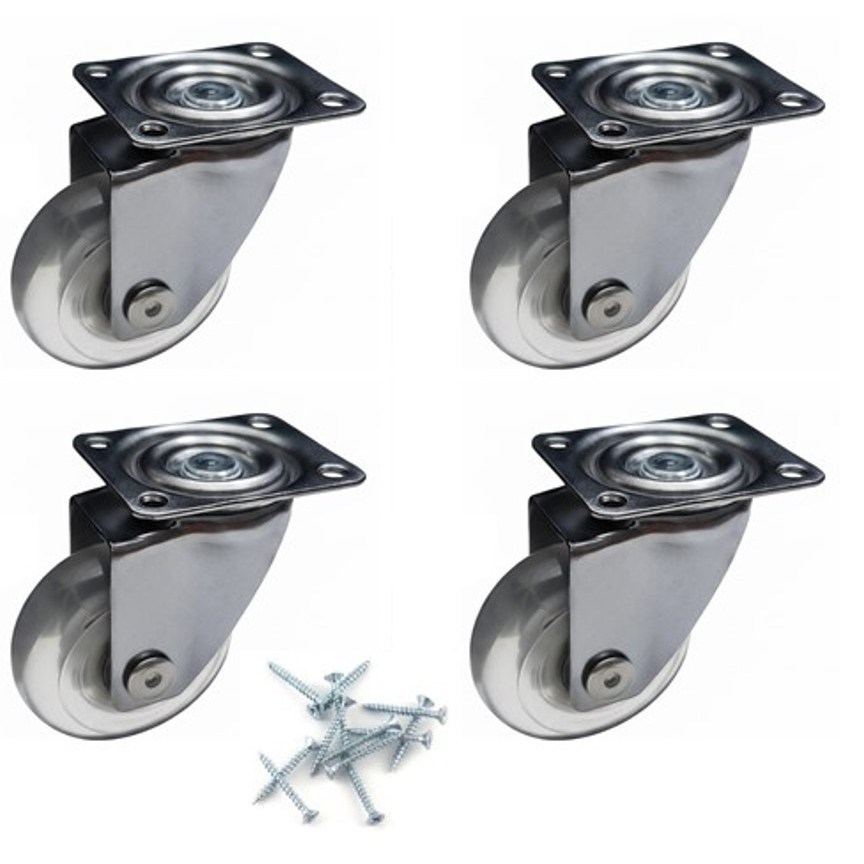 2인치 무소음 우레탄바퀴 회전형 가구바퀴, 1세트 15,370원