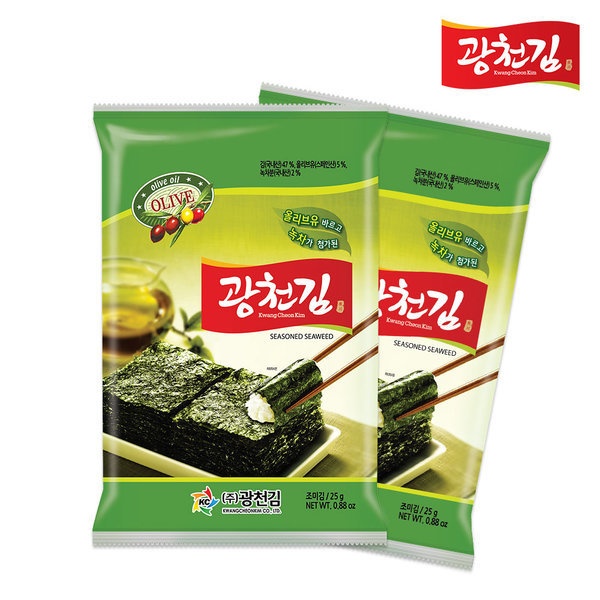광천김 올리브 녹차 전장김(소) 25g x 20봉, 25g, 20개 24,500원