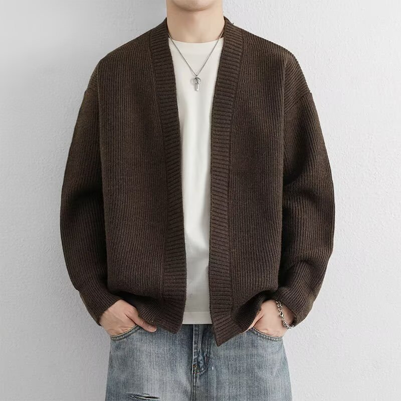 [가을겨울신상] 남성 브이넥 니트가디건, 따뜻한 데일리 아우터, 심플한 겨울 스웨터자켓 19,600원
