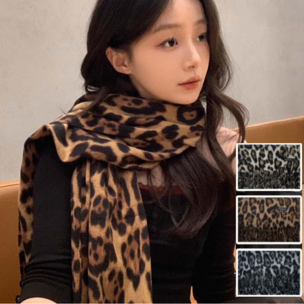 루비앤 고급 레오파드 호피 머플러 롱 목도리 부드러운 캐시미어 숄 목도리 19,000원
