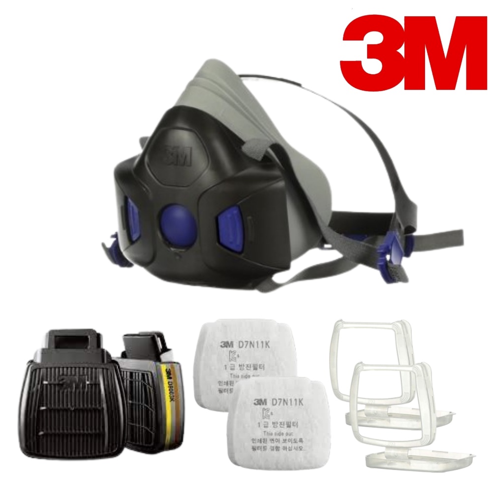 3M 시큐어 클릭 HF-802+D8003K+D7N11+701 양구형 반면형 마스크 방독 방진 필터 분진 미스트 유기용제 냄새 호흡기 보호 68,180원