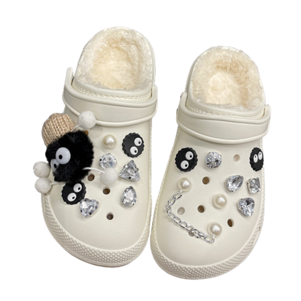 로엘란 겨울 따뜻한 경량 귀여운 먼지 폼폼 여성 털슬리퍼 샌들 21,600원