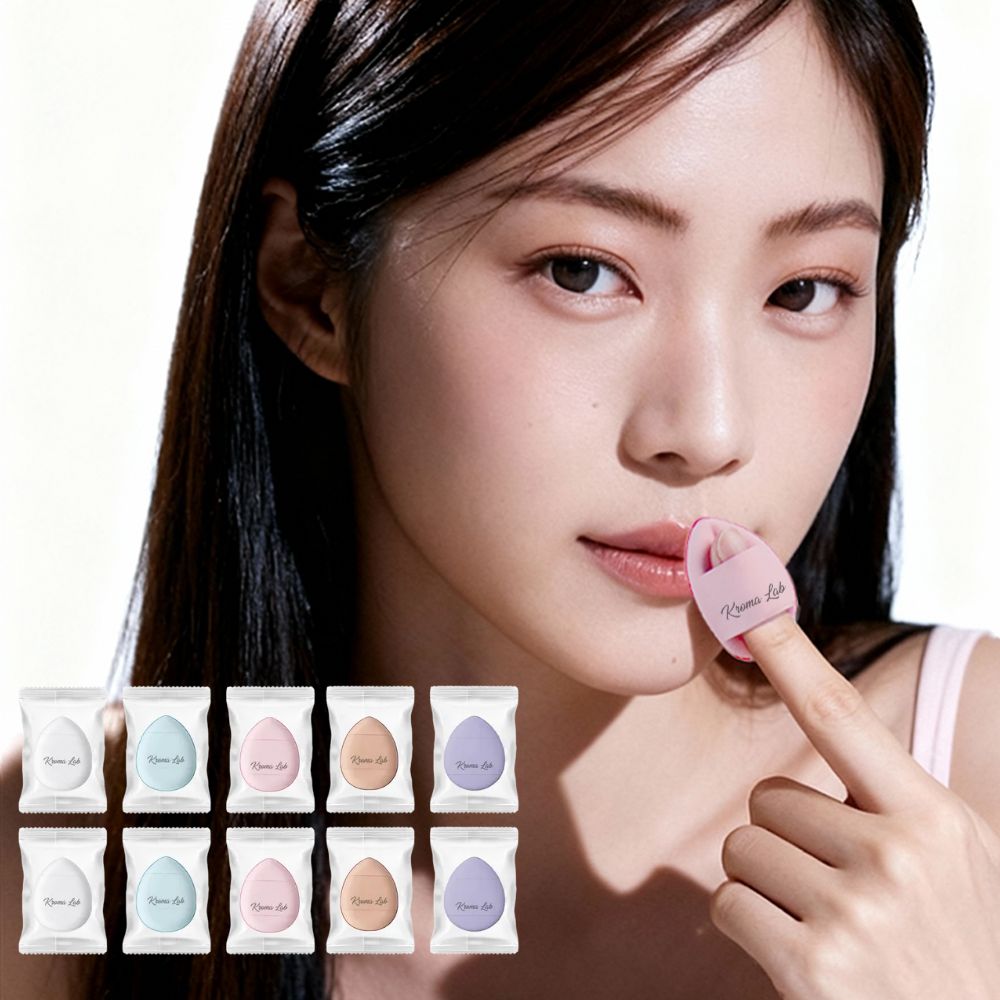 크로마랩 메이크업 미니 퍼프 블러셔 핑거 퍼프 10P 개별포장, 10개, 혼합색상 5,530원