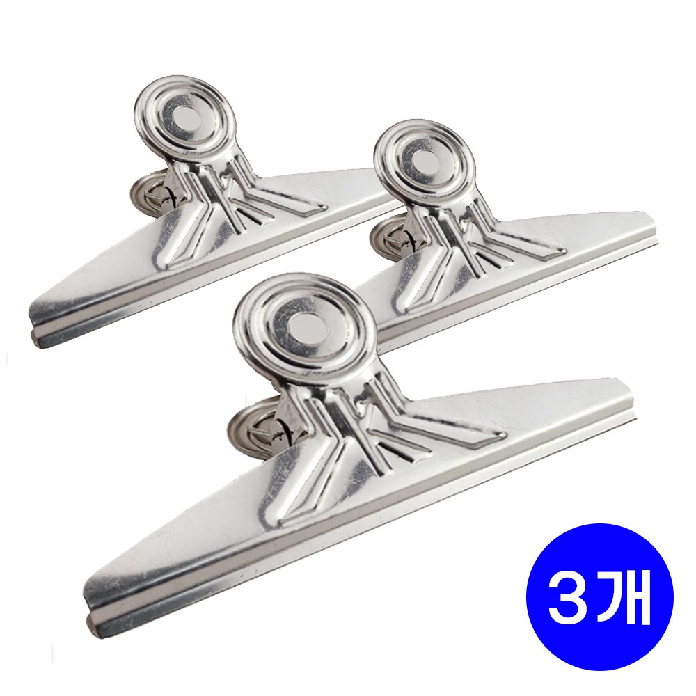 FOOI 스테인레스 강력고정 대형 서류집게 대용량 클립 3개입 20cm 30cm, 3개 8,800원