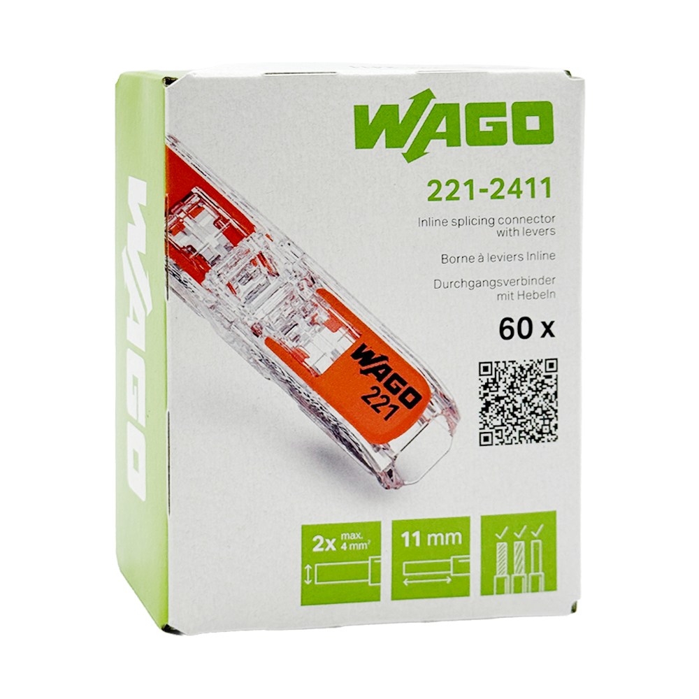 와고 전선커넥터 전선연결 전기자재 WAGO 221 2411 모든전선용 직결형 26,800원