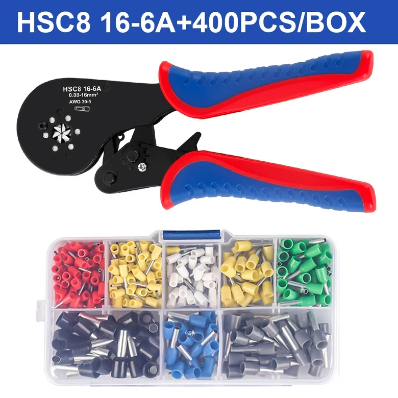 관형 터미널 압착 도구 미니 전기 펜치 VXC9 16-6 페룰 압착 펜치 0.08-16mm 고정밀 클램프 세트 24,400원