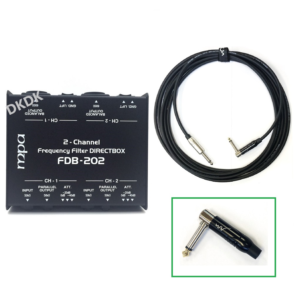 다이렉트박스 MPA FDB-202+5M케이블 (ㄱ자) 2채널 패시브타입 FDB202 DI박스 DIBOX 전기기타 건반 교회사용 67,000원