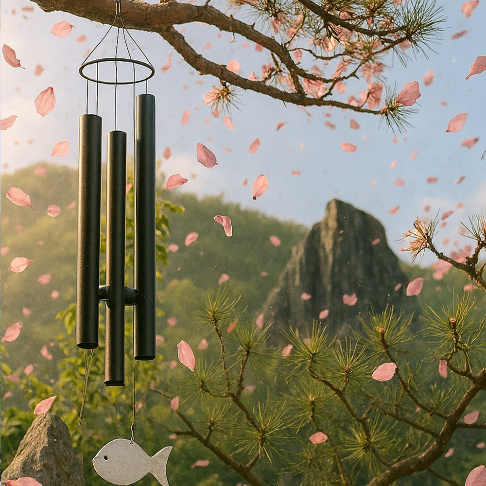 오로벨 아침의 고요 정원용 대형 블랙 윈드차임 풍경종, 아침의 고요 190,000원