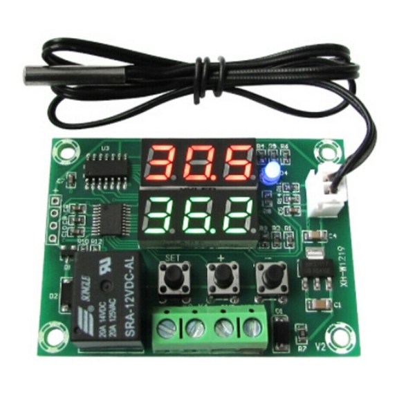 12V 디지털 온도조절기 - 듀얼 디스플레이 - 릴레이 출력 센서 포함 온도 스위치 모듈 13,830원