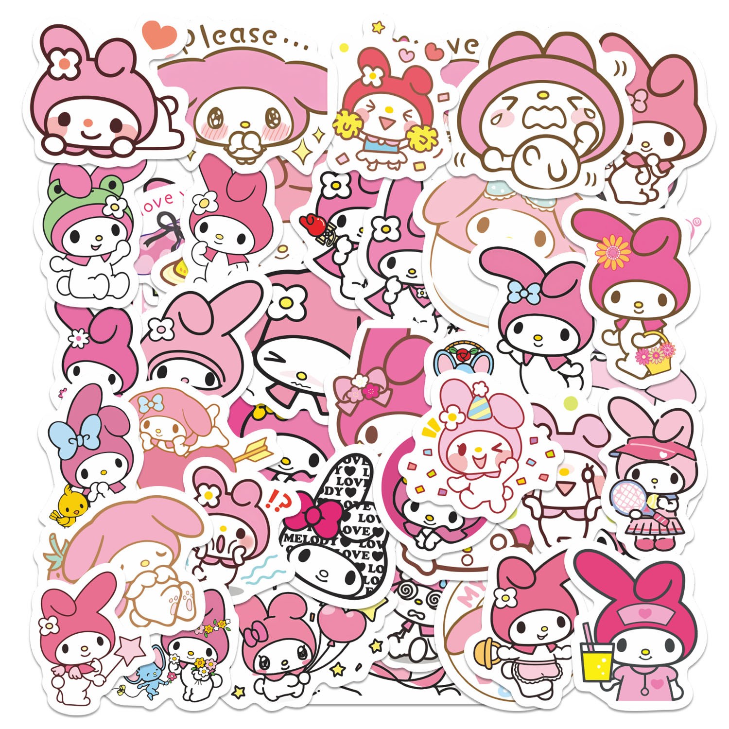 번블랙 산리오 캐릭터 굿즈 스티커 헬로키티 쿠로미 마이멜로디 시나모롤 포챠코 5,900원