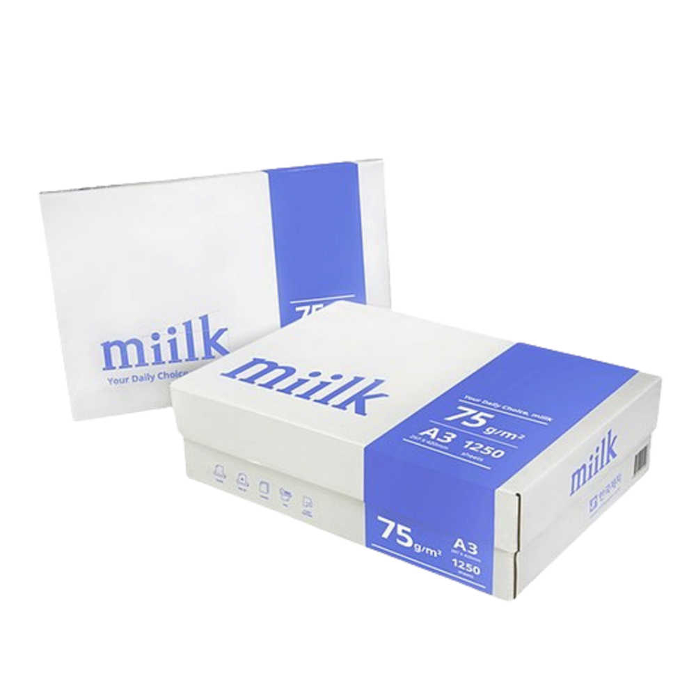 한국제지 밀크 복사용지 A3 75g 박스 (1,250매) 25,200원