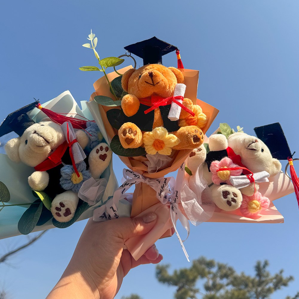 플로르 학사모 곰인형 졸업식 꽃다발 20,000원