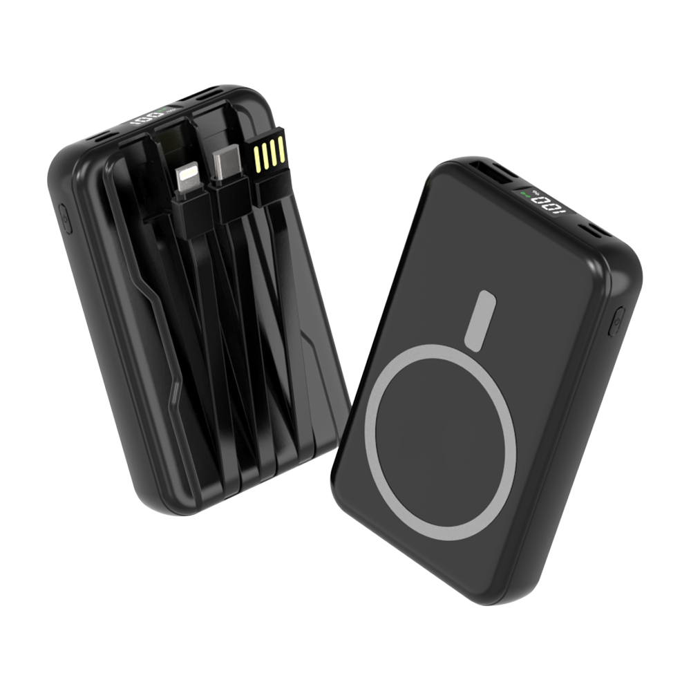 대용량 맥세이프 호환 보조배터리 20000mAh 무선충전 케이블 일체형 LCD 잔량표시 21,800원