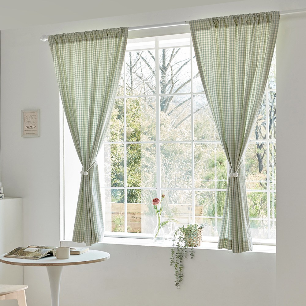 커튼이샵 선염 체크 커튼 2p 세트 55,800원