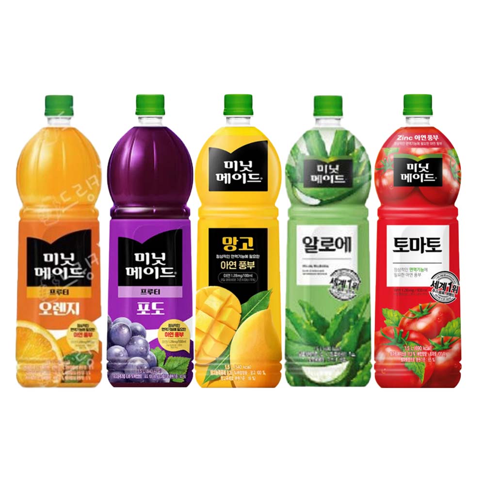 미닛메이드 오렌지 + 토마토 + 포도 + 망고 + 알로에 총 5개 1.5L PET 주스 16,800원