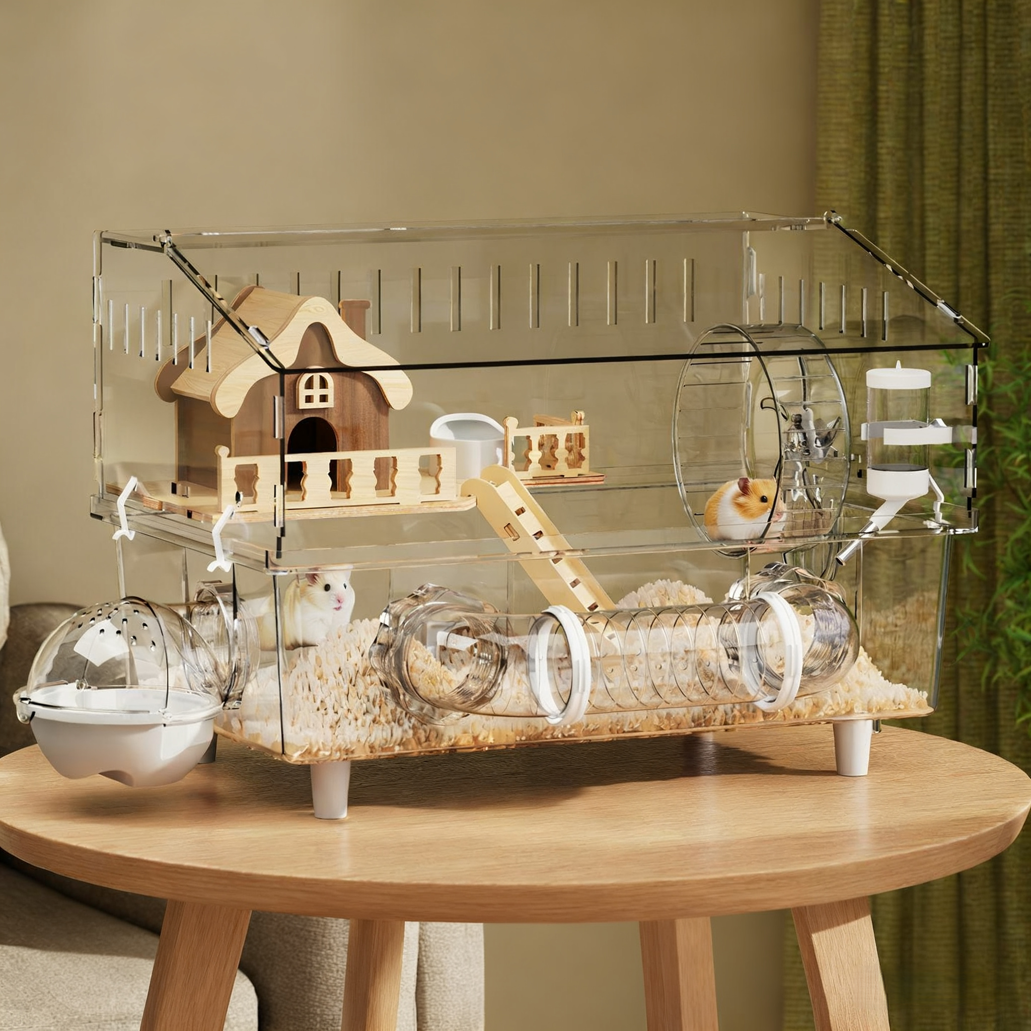 YAPOGI 꾸미기 풀세트 대형 호화 대형 햄스터집 아크릴 하우스 고급 빌라 햄스터 케이지 39,800원