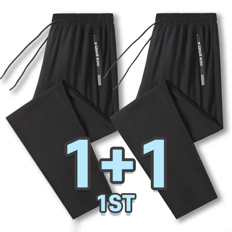 1+1 2장묶음 남성 여름 아이스 쿨 냉감 바지 링클프리 시원한 스판 밴딩 슬랙스 빅사이즈 사방스판 작업바지 2P 19,550원