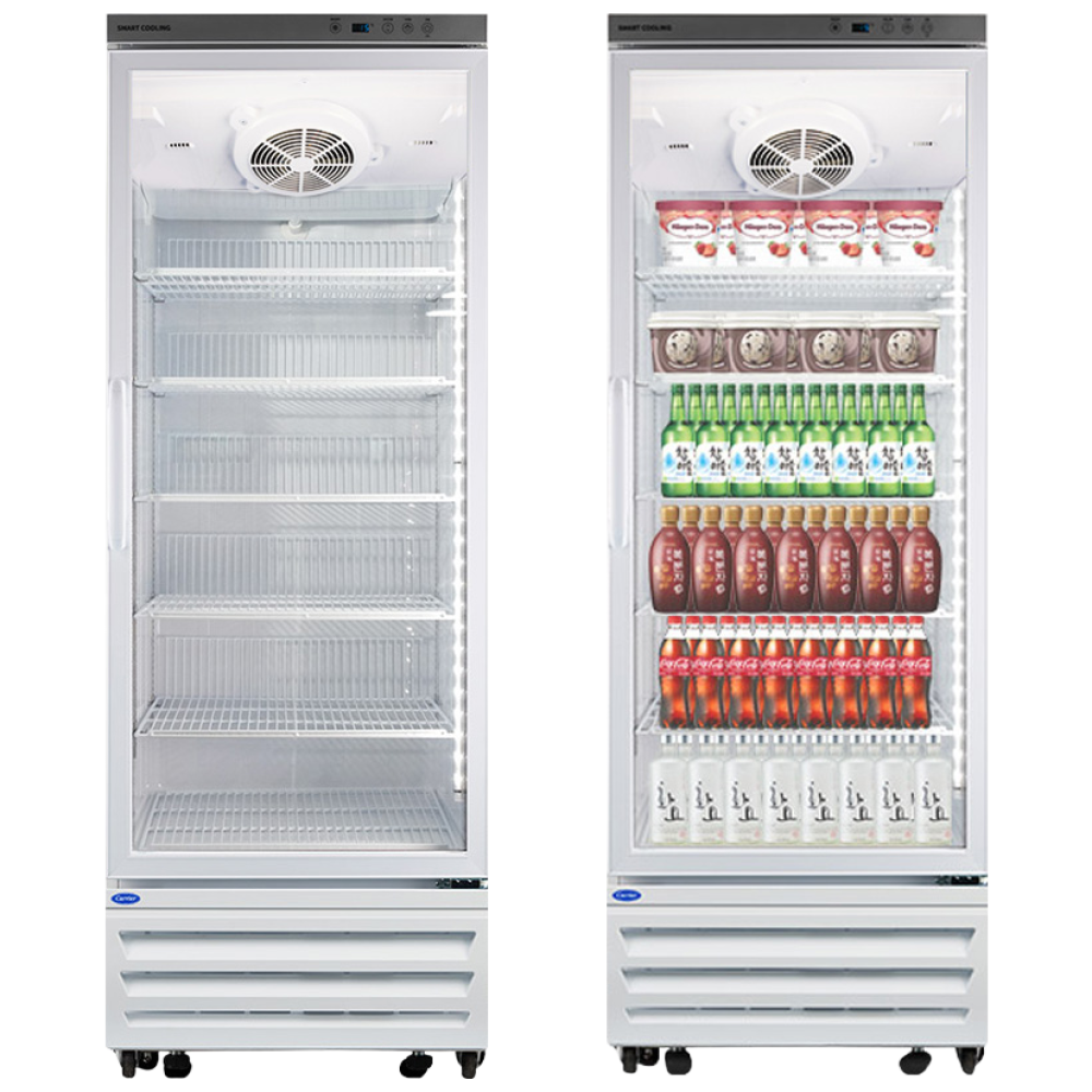 캐리어 냉동 쇼케이스 밀키트 다목적 수직냉동고 간냉식 블랙 화이트, 화이트 CSR-485G1H 1,490,000원