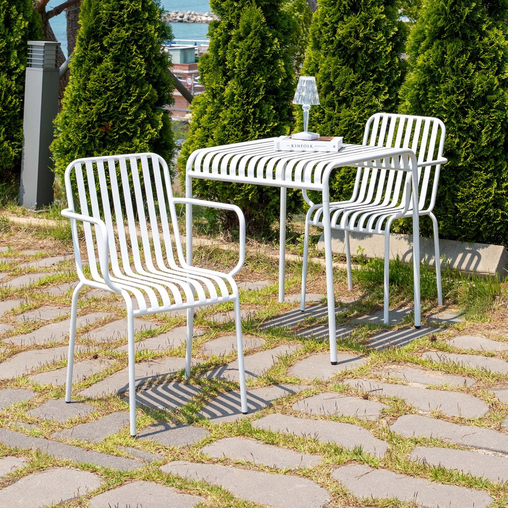 스팅 팔걸이 야외세트 카페 테라스 정원 철제 2인 야외테이블세트 302,000원