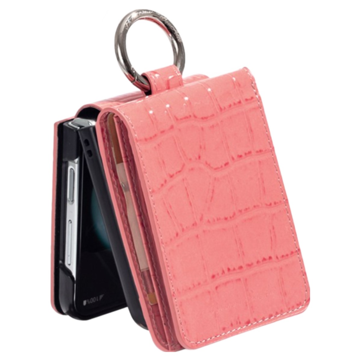 본아띠 다빈치 천연소가죽 에나멜 악어 고리 지갑형 갤럭시 Z플립5 F731N 전용 케이스 57,500원