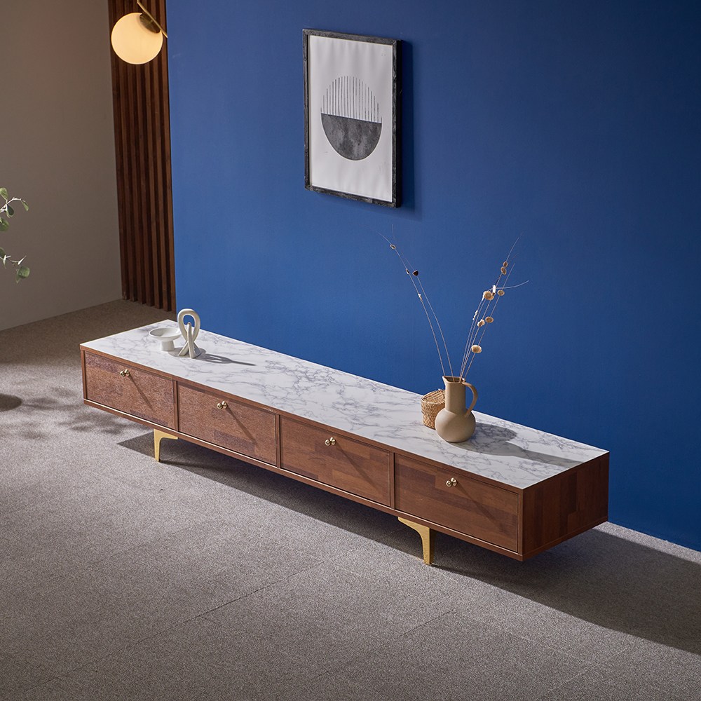 가구의정석 대리석 거실장 방문설치, 멀바우 301,000원