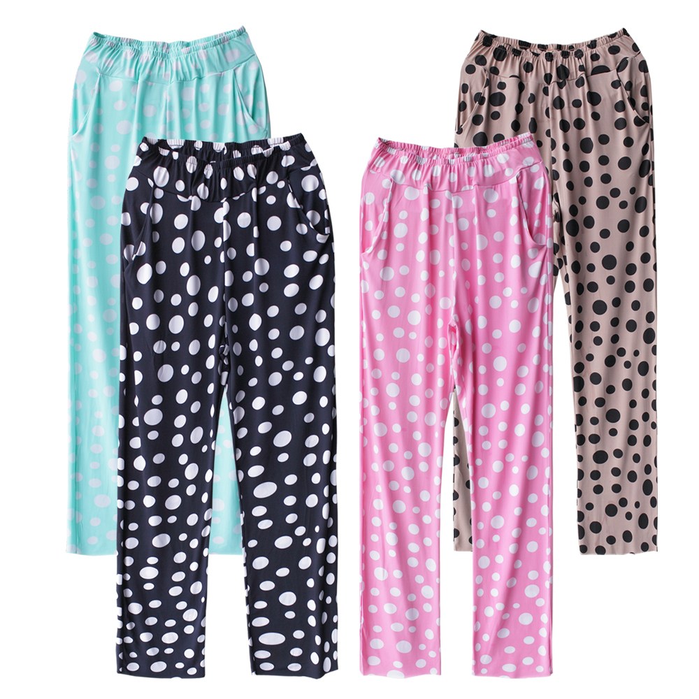 민트위니 여성 찰랑도트팬츠 와이드팬츠 스판 땡땡이 바지 밴딩 9,900원