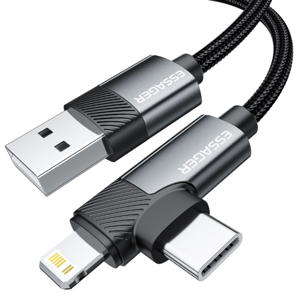 Essager A to C타입+아이폰8핀 3A PD 고속충전 케이블 2개입 10,350원