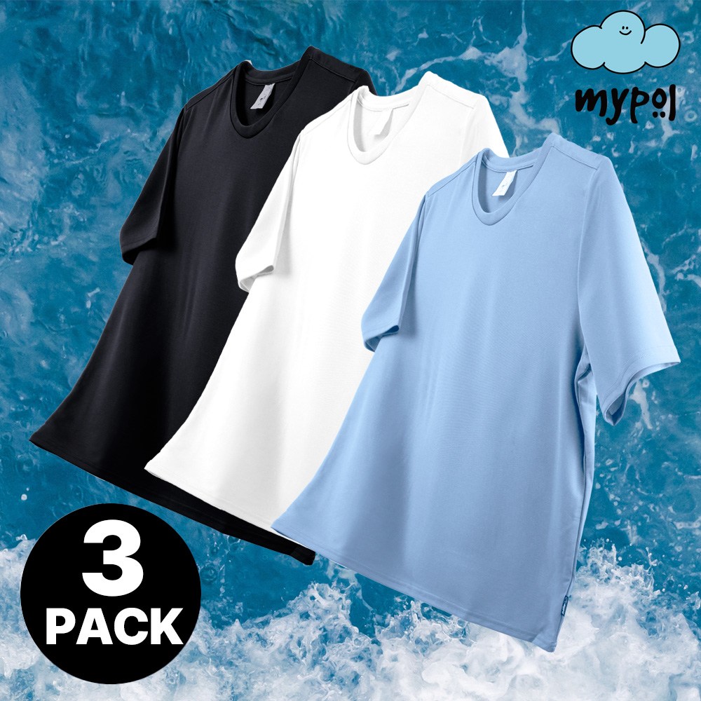 마이폴 3장 퀵 드라이 쿨링 반팔 무지 쿨 티셔츠 남여 운동용 기능성 헬스 19,500원