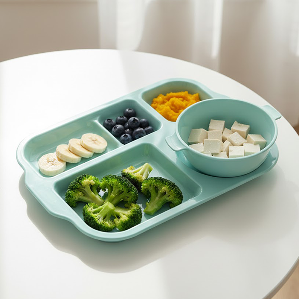 리빙메이트 PC 얌얌 식판 + 볼, 에메랄드, 1세트 7,970원