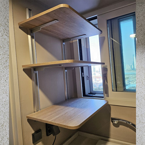 시스템벽선반3단(알루미늄기둥)높이100cm, 오크(우드) 66,850원