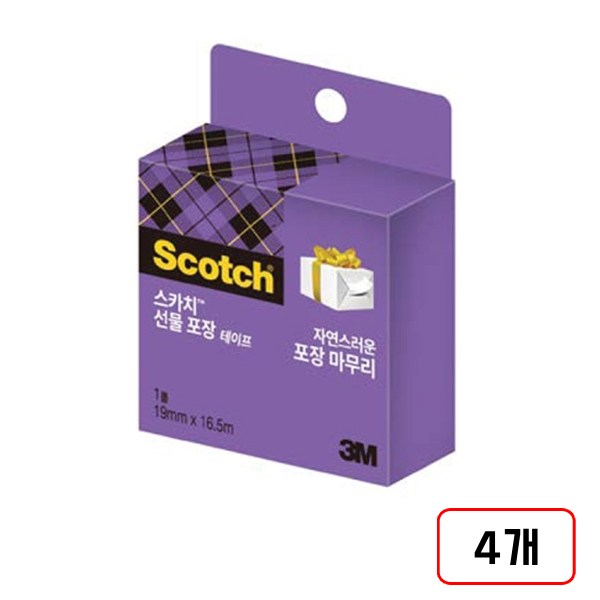 3M)스카치 선물포장테이프(19mmx16.5m), 4개, 리필(M321622) 27,000원