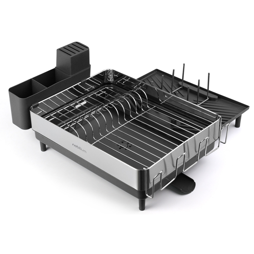 노빌리움 에코핏 스테인레스 익스텐드 식기건조대 확장형 1단 자동물빠짐 싱크대 선반 그릇 정리대, 실버 블랙, 1개, 1단 28,890원