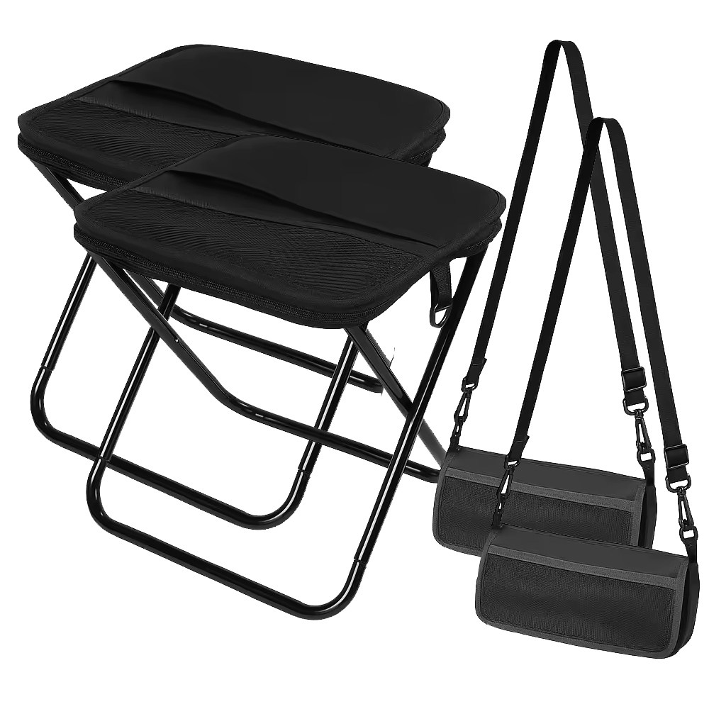 1+1 폴드래블 접이식 의자 크로스백 경량 휴대용 미니 등산 캠핑 낚시 소형, 블랙+블랙, 1세트 28,900원