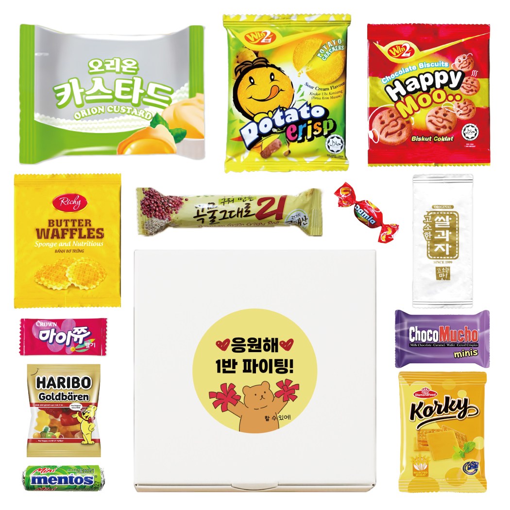 주주나라 단체간식 학교 행사 교회 생일답례품 구디백 어린이집 유치원 상자포장 맞춤 간식선물세트 4,000원