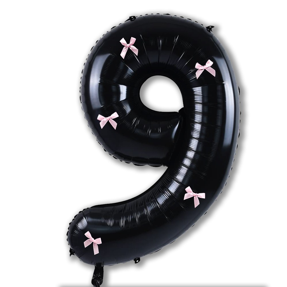올리브파티 초대형 블랙 핑크 리본 숫자 생일 풍선 6,900원