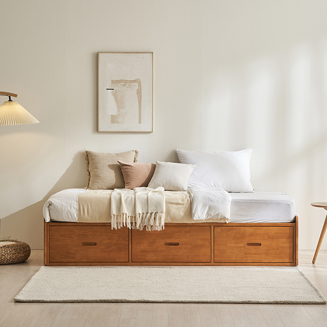 핀란디아 100% 국내제작 무헤드 원목 SS 빅수납침대 719,000원