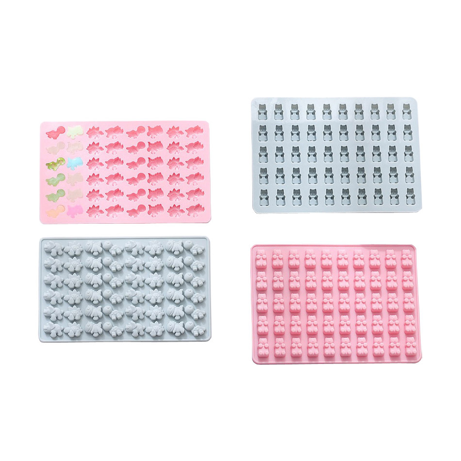 차칸쿡 실리콘몰드 미니공룡 48구 2종 + 미니곰 50구 2종 세트, 블루, 핑크, 1세트 13,000원