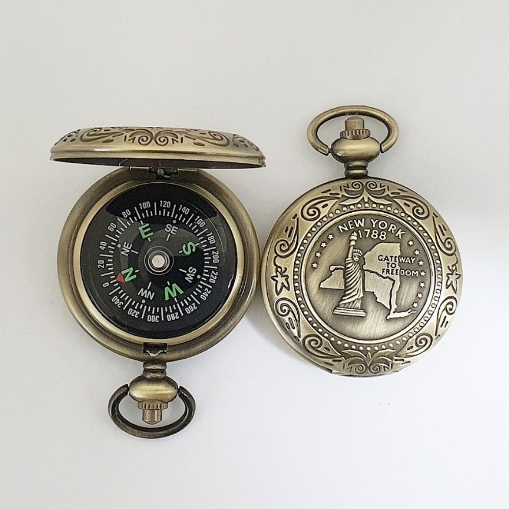 엔틱 레트로 휴대용 나침판 자유여신상 등산 캠핑 나침반 13,850원