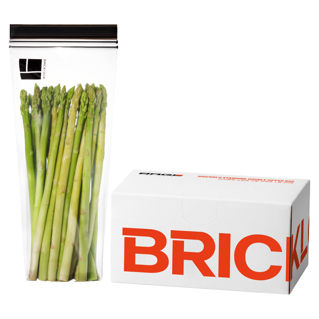 브릭글로 긴 식재료 보관용 냉장 냉동 겸용 브릭락 스탠딩 더블 지퍼백 130 x 285 x 50 mm 4,900원