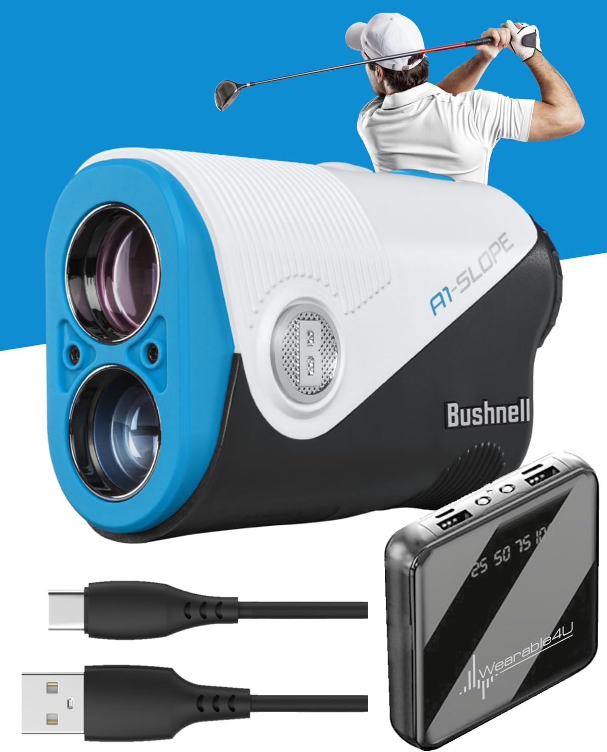 부쉬넬 A1 슬로프 초소형 골프 거리측정기 + 전용 보조배터리 세트 레이저 측정기 719,180원